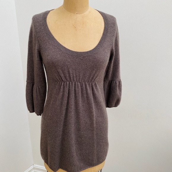 VINCE 3/4 Sleeve Cashmere Sweater Empire Waist M - Picture 2 of 7